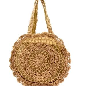 Round Tote Straw Rattan Bag ( Large ) Beach Bag